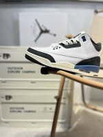 A Ma Maniere X Air Jordan 3 Retro Diffused Blue Collaboration White, Black, And