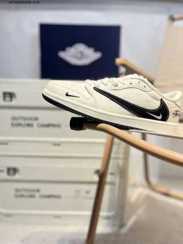 Company-Grade Top-Layer Leather Stussy X Jordan Air Jordan 1 Low Aj1 Low-Top Ser