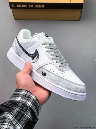nike Court Vision Low Hand-Painted Graffiti Deconstructed Lace-Up Casual Spor - Click Image to Close