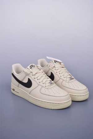 Nike Air Force 1 Low Beige Black Original Last And Original Cardboard To Create - Click Image to Close