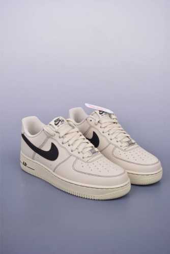 Nike Air Force 1 Low Beige Black Original Last And Original Cardboard To Create