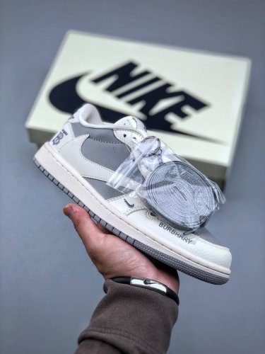 Nike Air Jordan 1 Low Custom-Burberry Joint Low-Top Retro Culture Sneakers#Custo