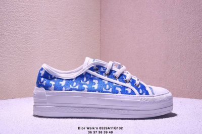 Genuine Dior Walk N Series Presbyopia Embroidered Thick-Soled Canvas Shoes Casua