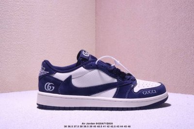 Fragment X Travis Scott X Gucci Air Jordan 1 Low Three-Party Joint Inverted Hook