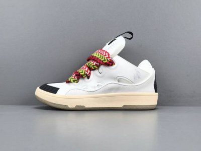 Channel Advantage! Dongguan-Made Lanvin Curb Leather Patchwork Low-Top Sneakers,