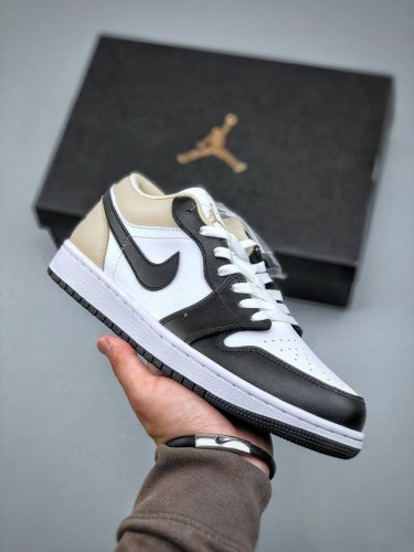 Air Jordan 1 Retro Low White Black Gray Low-Top Culture Leisure Sports Shoes 553