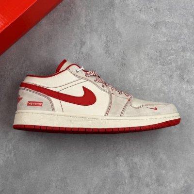 Local Core Private Air Jordan 1 Low X Supreme Beige Small Hook Star Anniversary