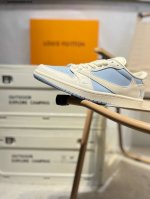 Company-Grade Top-Grain Leather Lv X Jordan Air Jordan 1 Low Aj1 Low-Top Basketb