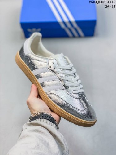 Adidas Adidas Originals Samba Og Silver Metallic Cracked Leather Samba Series Ge