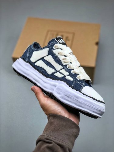 Maison Mihara Yasuhiro X Mmy Amiri Skel-Top Low Round-Toe Lace-Up Low-Top Canvas