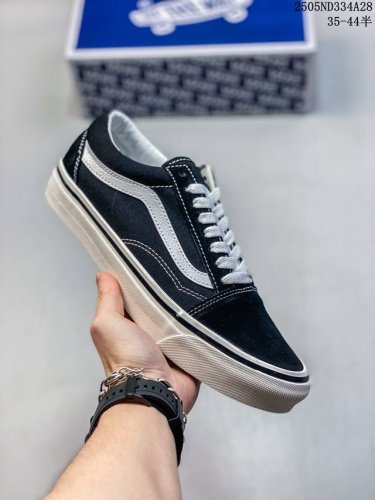 vans Vans Official Black Retro Men's And Women's Shoes Low-Top Trendy Canvas