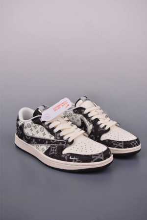 fragment X Travis Scott X Lv Air Jordan 1 Low Three-Party Joint Inverted Hook - Click Image to Close