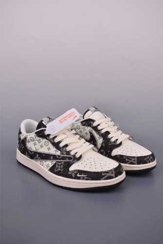 fragment X Travis Scott X Lv Air Jordan 1 Low Three-Party Joint Inverted Hook