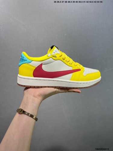 Company-Grade Travis Scott X Air Jordan 1 Low Yellow, White, Red This Design Bre