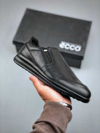 l Ecco Loafers For Men Summer Genuine Leather Breathable And Comfortable Slip - Click Image to Close
