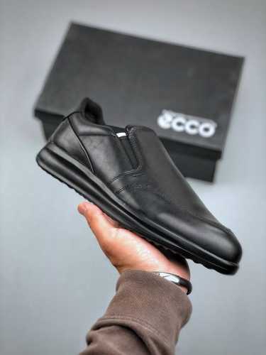 l Ecco Loafers For Men Summer Genuine Leather Breathable And Comfortable Slip