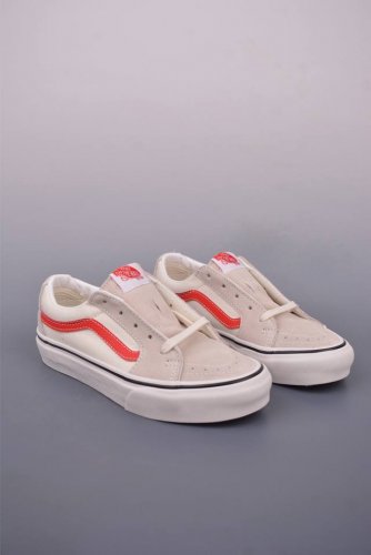 vans Sk8-Low White And Red Stripes A New Generation Of Low-Top Vulcanized Can