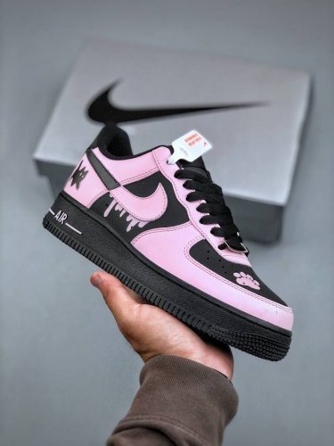 nike Air Force 1 Low 07 Sweetheart Cat Fantasy Pink And Black Original Last A