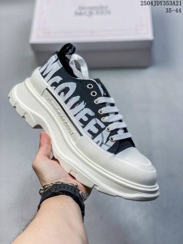 Genuine Alexander Mcqueen Tread Slick Canvas Lace-Up Ankle Martin Boots Size: 35