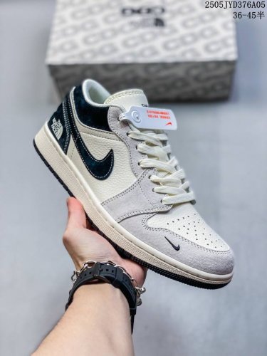Nike Jordan Air Jordan 1 North Face Collaboration, Gray-Black Swoosh High-End Cu