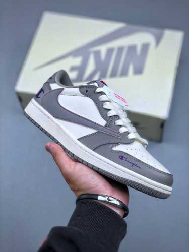 Travis Scott X Air Jordan 1 Low Og Sp Aj1 Joint Model - White Gray Low-Top Cultu