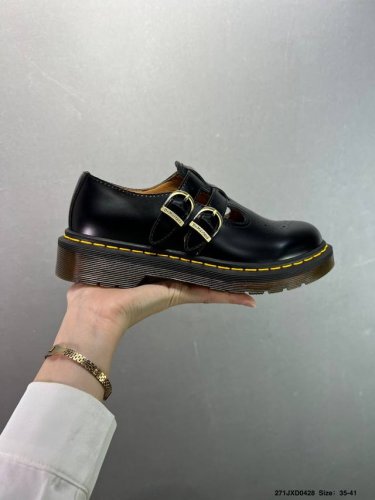 Dr.Martens Dr.Martens Classic Matte Black Hard Leather Men And Women's Full Size