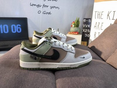 High-End Custom Nike Sb Dunk Low North Face Collaboration --- Olive Green And Bl