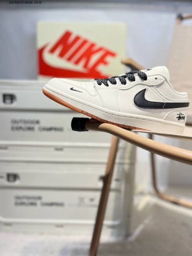 Company-Grade Top-Grain Leather Pistol X Jordan Air Jordan 1 Low Aj1 Low-Top Bas