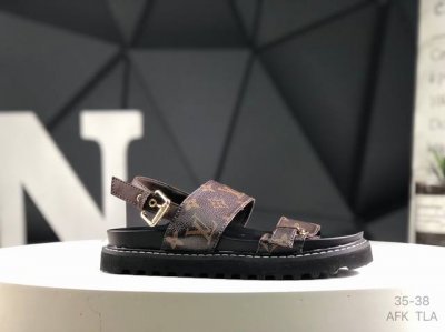 Lv Louis Vuitton Women's New Style Sandals Flat Sandals Feature A Delicate Raffi