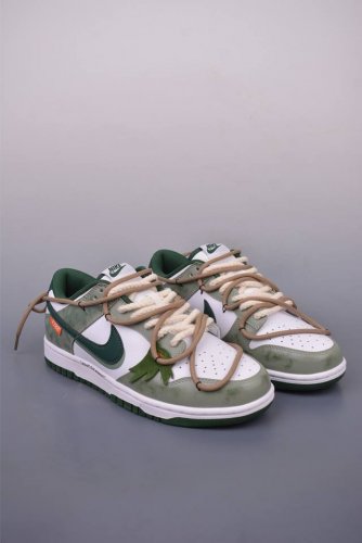 Nike Sb Dunk Low Butterfly Green Bamboo Forest Deconstructed Drawstring Shoelace
