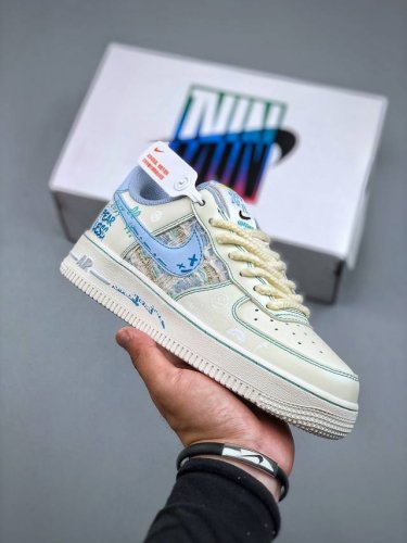 nike Air Force 1'07 Low Love Words Chanel Style Series Blue Love Words Air Fo