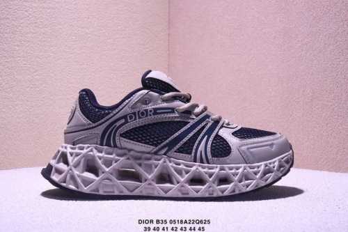 Corporate Dior B35 Round Toe Lace-Up Low-Top Lifestyle Sneakers Crafted From Lig