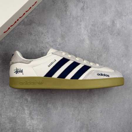 Local Core Private Adidas Samba Og Trainers Stussy Joint---Milky White Blue Oliv - Click Image to Close