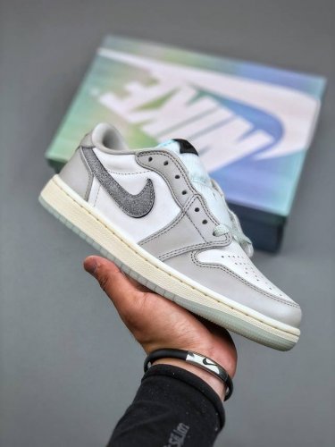 air Jordan Aj1 Retro Low Og Cny Snake Year Limited Edition White Gray Gradien