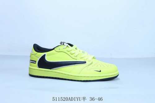Jordan Air Jordan 1 Low Aj1 Black And Yellow Reversed Swoosh Jordan 1 Low-Top Re