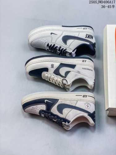 Overseas Limited Sale Company-Level Nike Air Force 1 '07 Low Burberry Joint--Bla