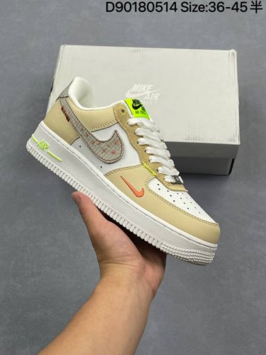 Nike Air Force 1 Low Yellow Pink Low-Top Casual Sneakers. Official, Original-Gra
