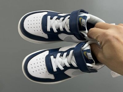 Nk Mini Air Force One Work Boot Low-Top Velcro Children's Skate Shoes White Size