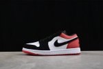 cj Version Pure Original Air Jordan 1 Low White Black Gym Red Aj1 Joe 1 Black