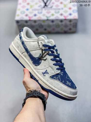 Nike Sb Dunk Low Lv Joint Blue Denim Anniversary High-End Customized Low-Top Cas