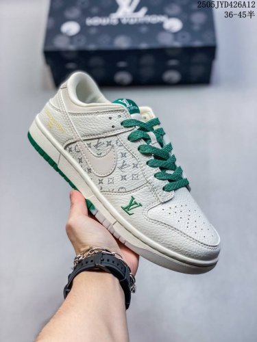 Nk Sb Dunk Low Lv Collaboration --- White And Red Dual-Color Outsole Anniversary