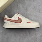 Local Core Private Nike Court Vision Low X Stussy X Supreme White And Red Starry