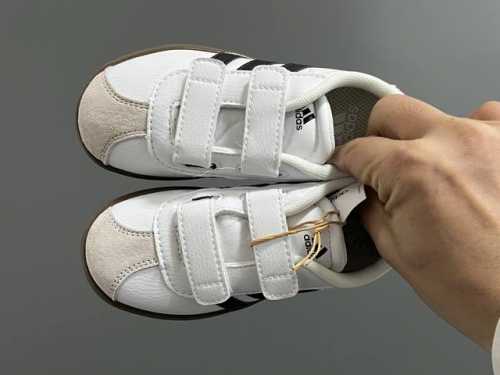 Adidas New Vl College-Style Children's Velcro Casual Shoes Size: 22-37 22-27 Wit