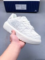 Company Level! Mlb Chunky Liner Thick-Soled Casual Running Shoes Ny Printed Cowh