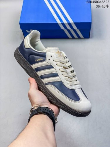 Originals Samba Og White Blue Low-Top Clover Casual Sports Shoes For Men And Wom