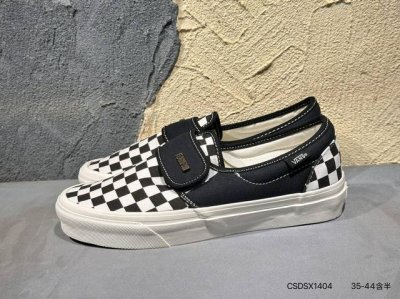Vans Classic Slip-0N Purple Blue Checkered Slip-On Casual Skateboard Shoes Vn0A3