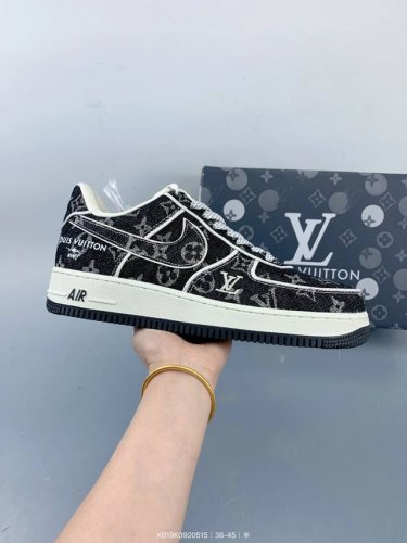 Company-Level Nike Air Force 1 '07 Low Lv Collaboration - Deep Black Denim Air F