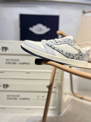 Company-Level First-Layer Leather Dior X Jordan Air Jordan 1 Low Aj1 Low-Top Ser