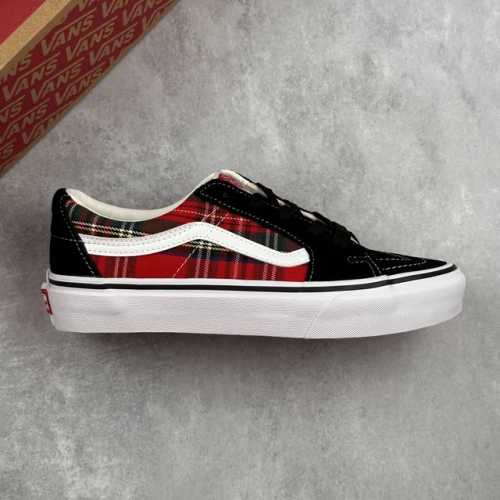 Local Core Private Vans Sk8-Low Low-Top Lace-Up Scottish Plaid Retro Canvas Casu