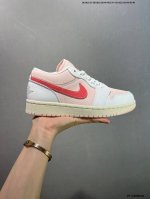Corporate Air Jordan 1 Low Aj1 Joe 1 White Pink Low-Top Cultural Leisure Sports